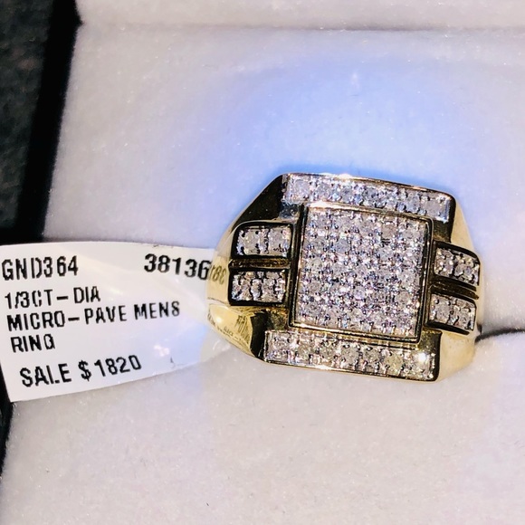 10k solid gold custom made REAL diamond men ring NOT PLATED FREE Appraisal Sale! - Picture 4 of 5